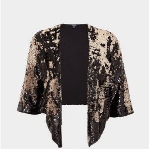 Torrid Black and Gold Sequin Blazer